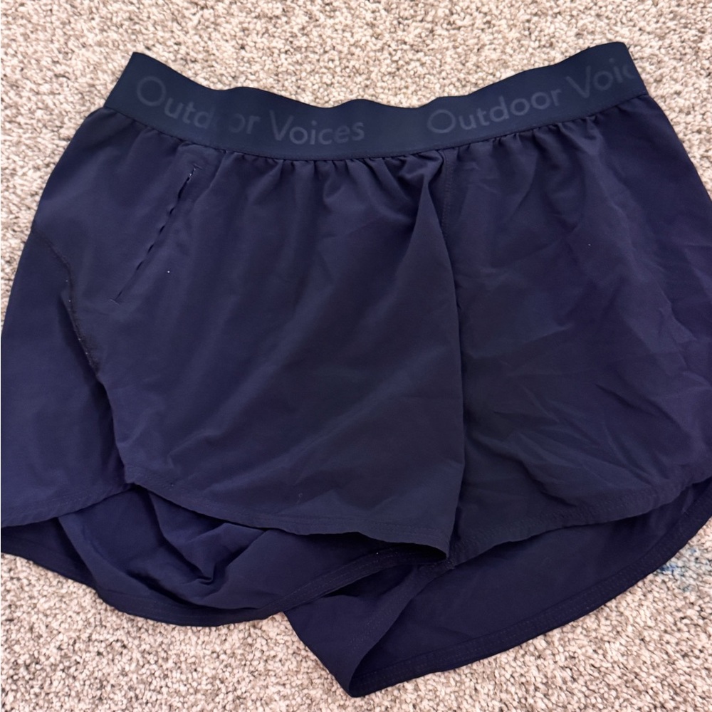Outdoor Voices Blue Athletic Shorts Moisture-Wicking Lightweight